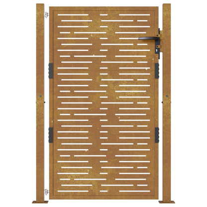 vidaXL Portail de jardin 105x130 cm acier corten conception de carré