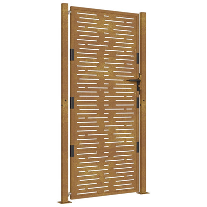 vidaXL Portail de jardin 105x180 cm acier corten conception de carré