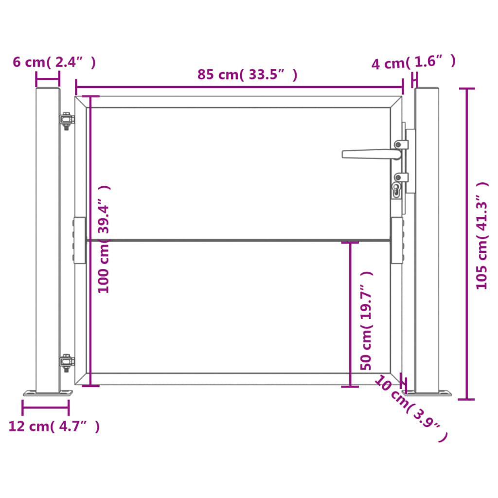 vidaXL Portail de jardin 105x105 cm acier corten