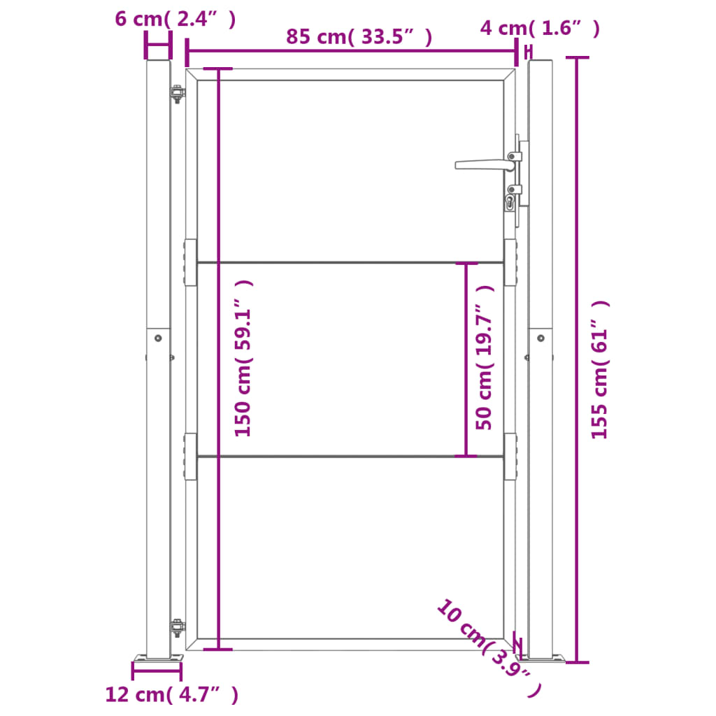 vidaXL Portail de jardin 105x155 cm acier corten