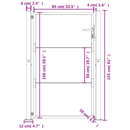 vidaXL Portail de jardin 105x155 cm acier corten