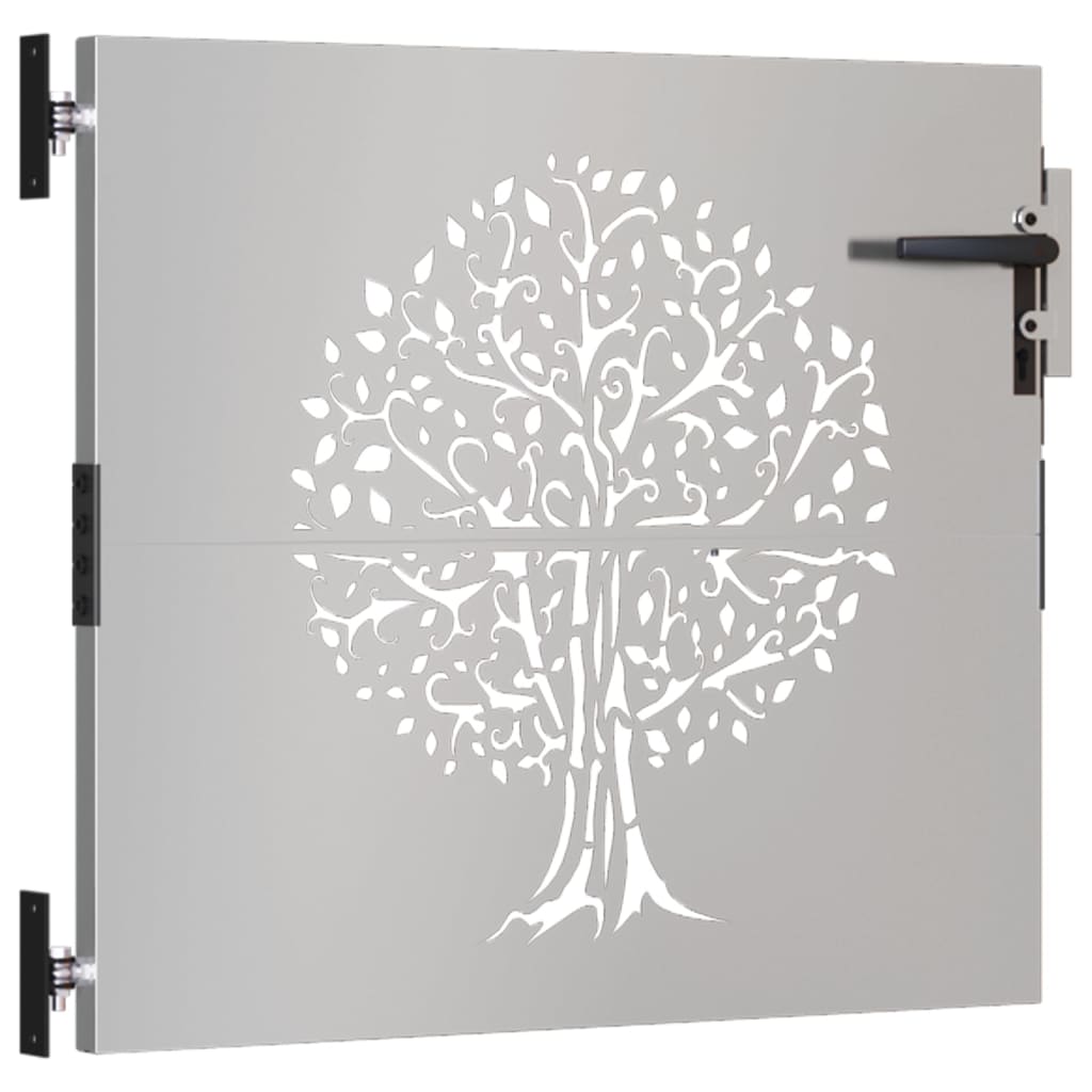 vidaXL Portail de jardin 85x75 cm acier corten conception d'arbre