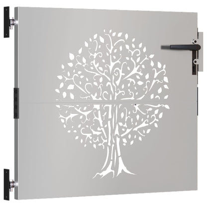 vidaXL Portail de jardin 85x75 cm acier corten conception d'arbre