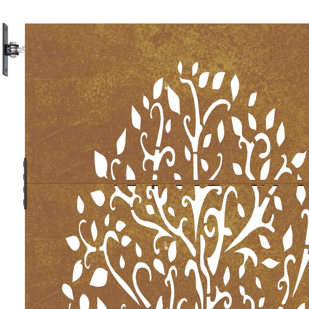 vidaXL Portail de jardin 85x175 cm acier corten conception de l'arbre