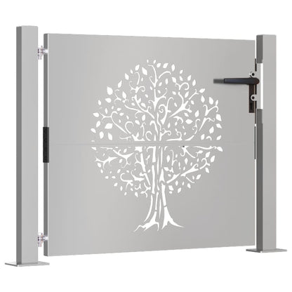vidaXL Portail de jardin 105x105 cm acier corten conception de l'arbre