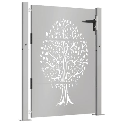 vidaXL Portail de jardin 105x130 cm acier corten conception de l'arbre