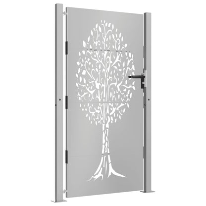 vidaXL Portail de jardin 105x180 cm acier corten conception de l'arbre