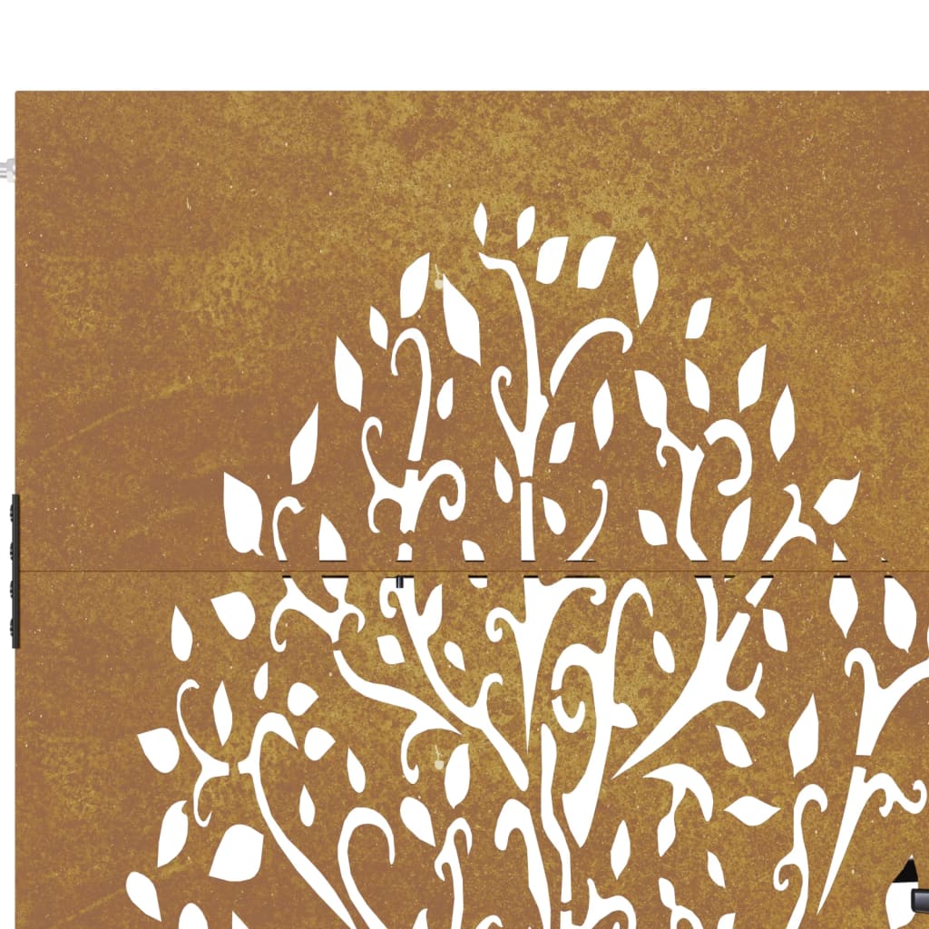 vidaXL Portail de jardin 105x180 cm acier corten conception de l'arbre