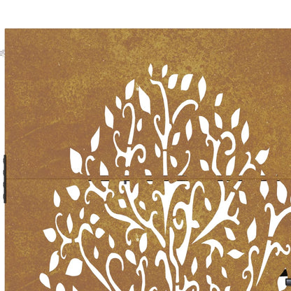 vidaXL Portail de jardin 105x180 cm acier corten conception de l'arbre