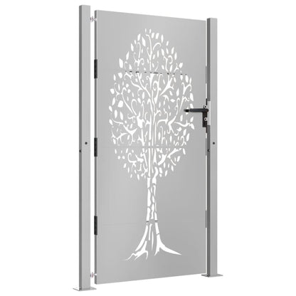 vidaXL Portail de jardin 105x205 cm acier corten conception de l'arbre