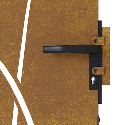vidaXL Portail de jardin 85x175 cm acier corten conception d'herbe