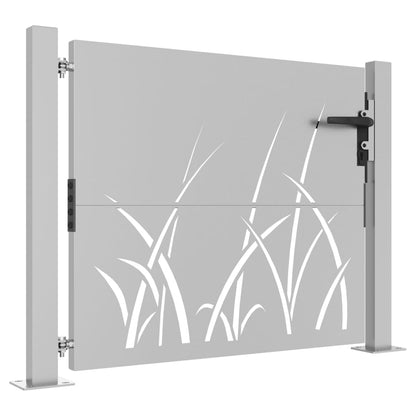 vidaXL Portail de jardin 105x80 cm acier corten conception d'herbe