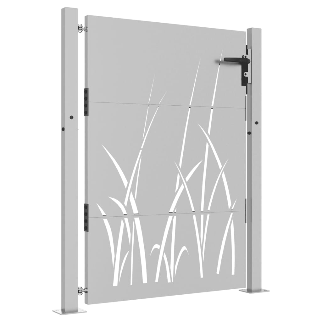 vidaXL Portail de jardin 105x155 cm acier corten conception d'herbe