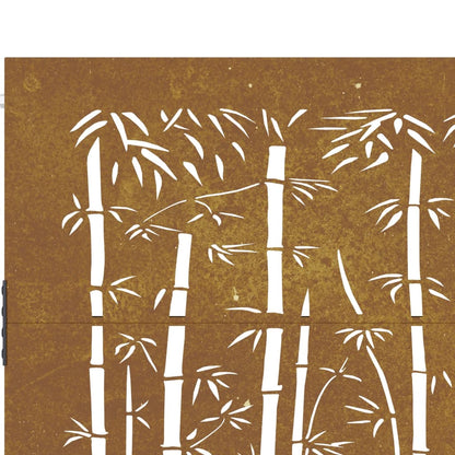 vidaXL Portail de jardin 85x100 cm acier corten design de bambou