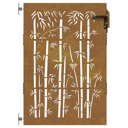 vidaXL Portail de jardin 85x150 cm acier corten design de bambou