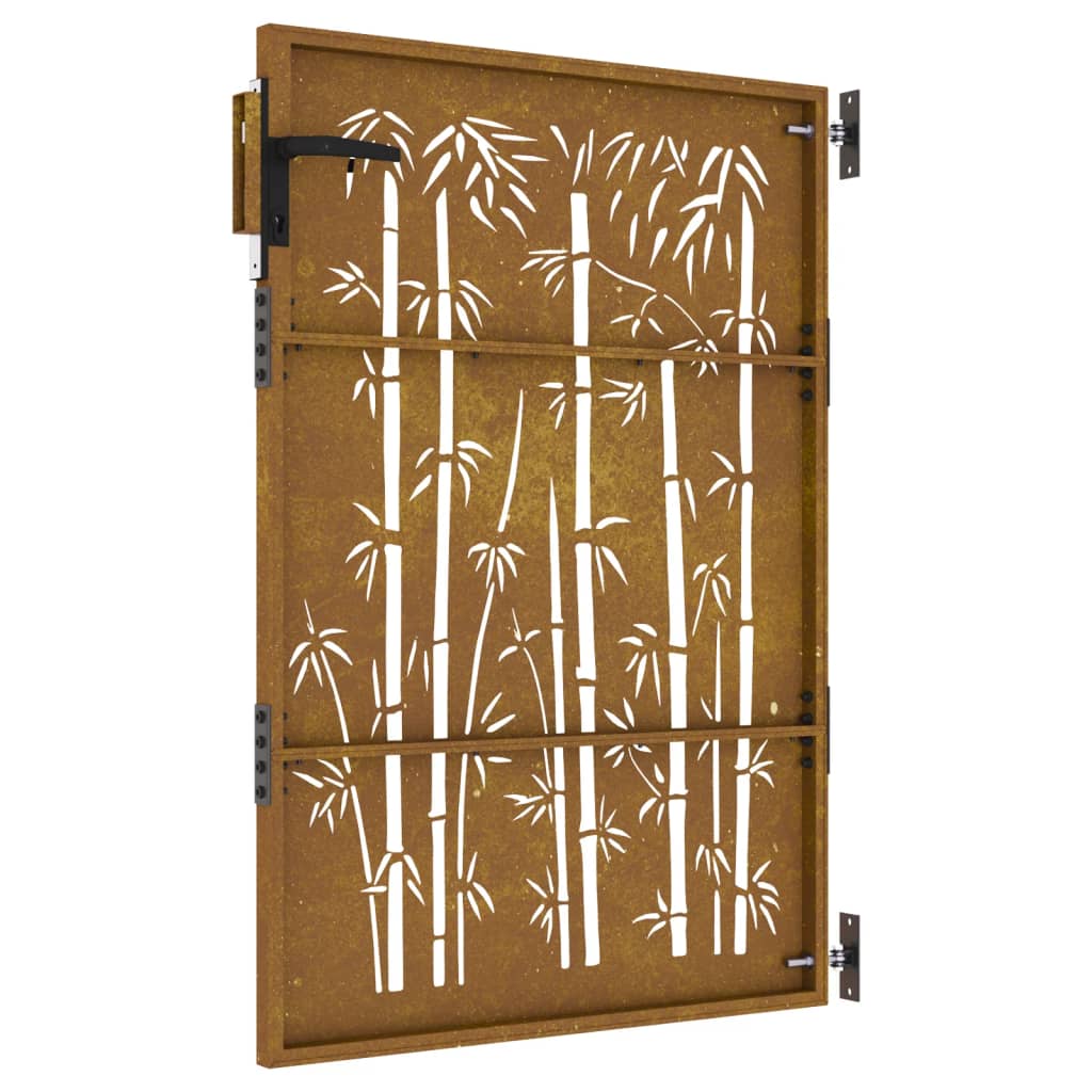 vidaXL Portail de jardin 85x150 cm acier corten design de bambou