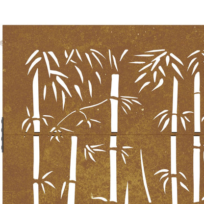 vidaXL Portail de jardin 85x150 cm acier corten design de bambou