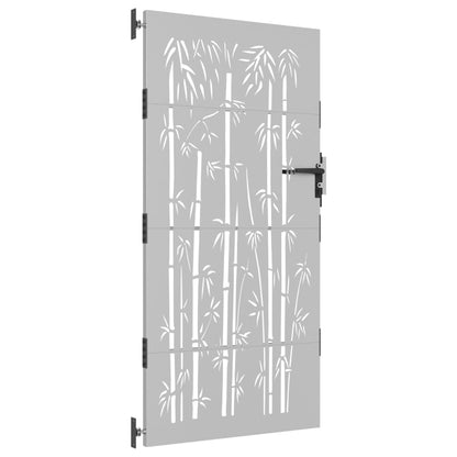 vidaXL Portail de jardin 85x175 cm acier corten design de bambou