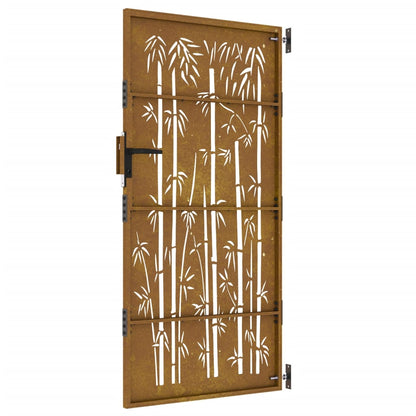 vidaXL Portail de jardin 85x175 cm acier corten design de bambou