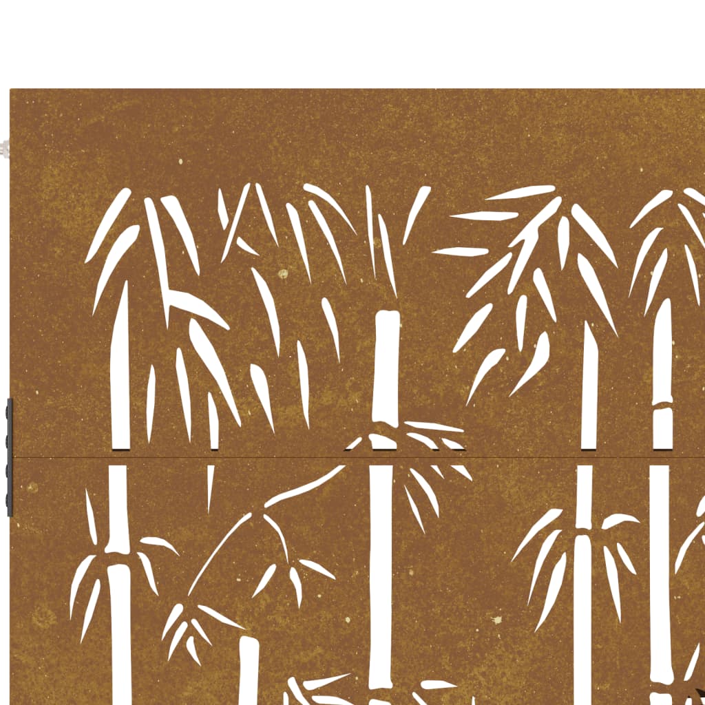 vidaXL Portail de jardin 85x200 cm acier corten design de bambou