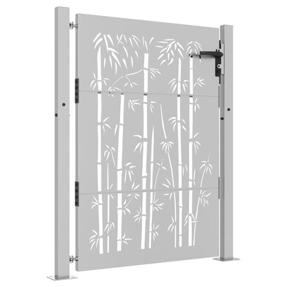 vidaXL Portail de jardin 105x155 cm acier corten design de bambou