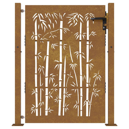 vidaXL Portail de jardin 105x155 cm acier corten design de bambou