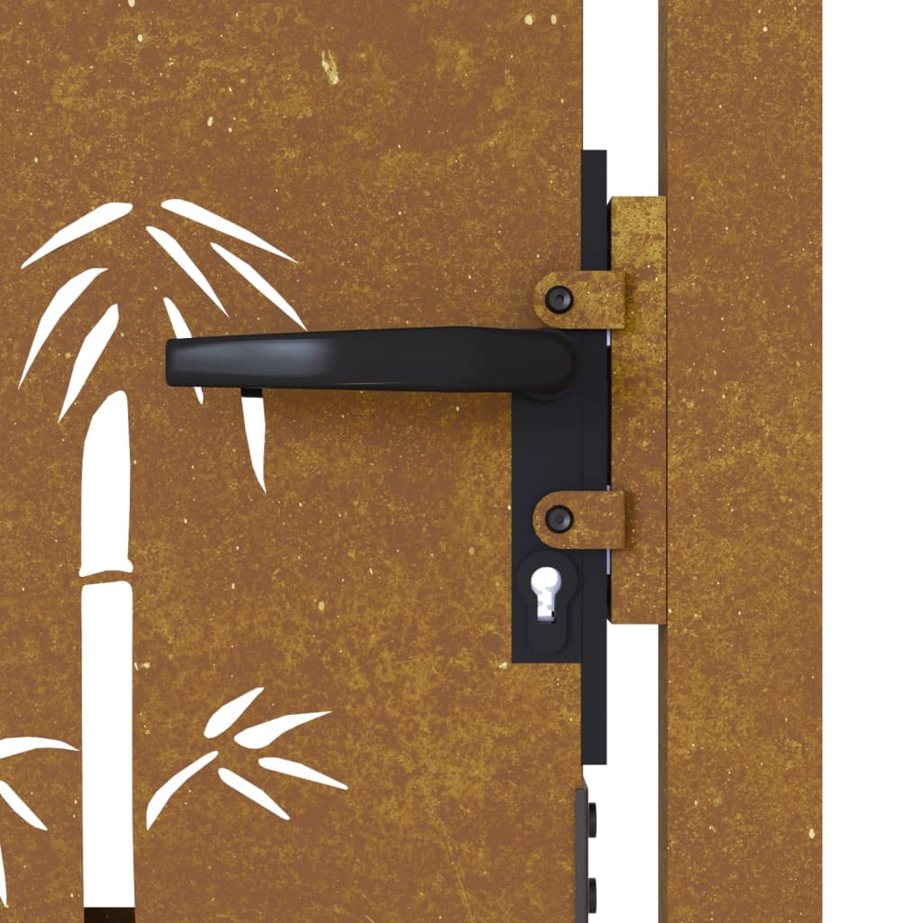 vidaXL Portail de jardin 105x155 cm acier corten design de bambou