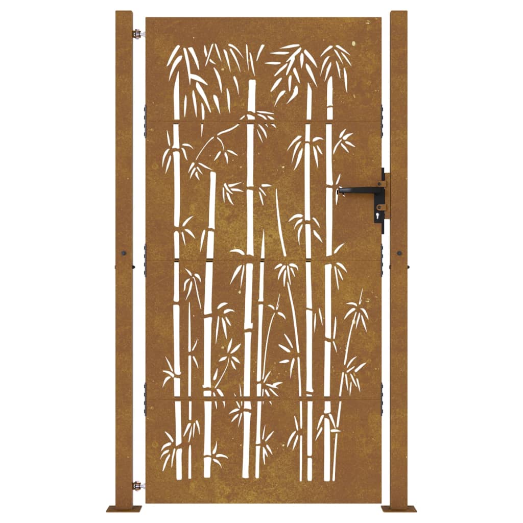 vidaXL Portail de jardin 105x180 cm acier corten design de bambou