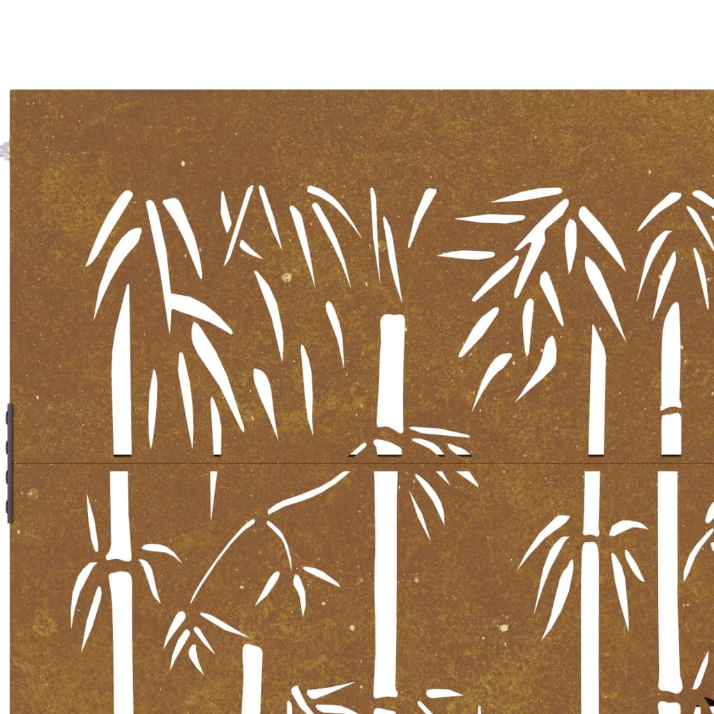vidaXL Portail de jardin 105x205 cm acier corten design de bambou