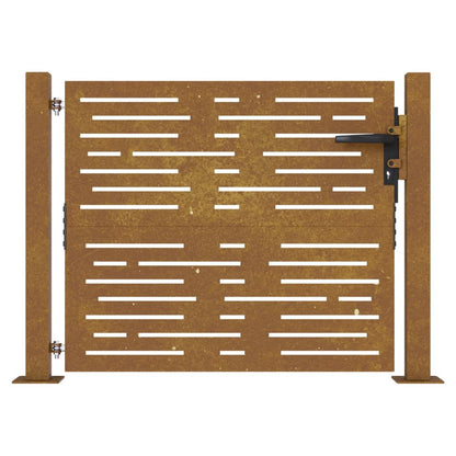 vidaXL Portail de jardin 105x105 cm acier corten conception de carré