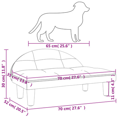 vidaXL Lit pour chien crème 70x52x30 cm tissu