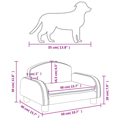vidaXL Lit pour chien cappuccino 50x40x30 cm similicuir