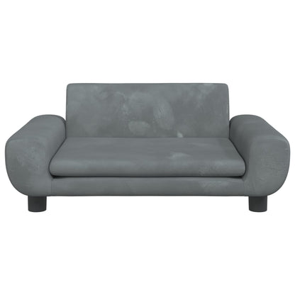 vidaXL Lit pour chien gris foncé 70x45x33 cm velours