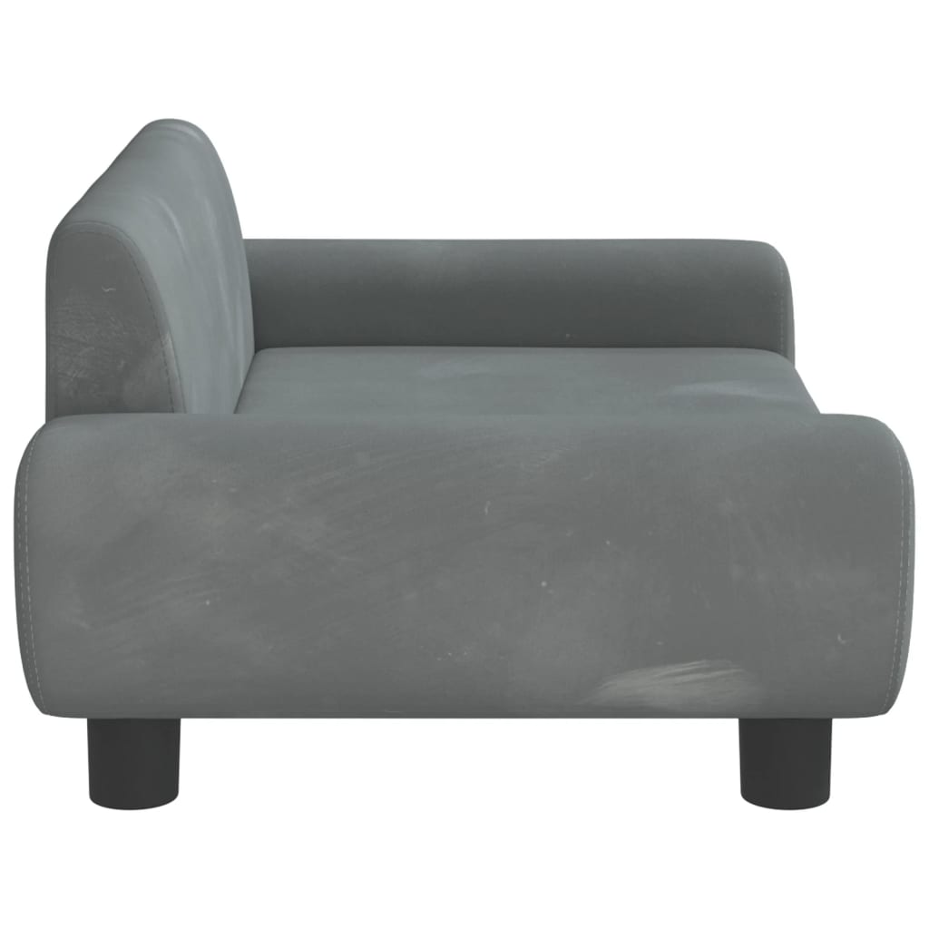 vidaXL Lit pour chien gris foncé 70x45x33 cm velours