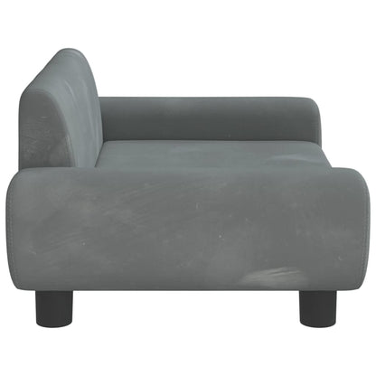 vidaXL Lit pour chien gris foncé 70x45x33 cm velours