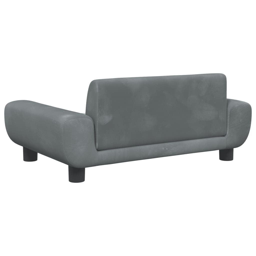 vidaXL Lit pour chien gris foncé 70x45x33 cm velours