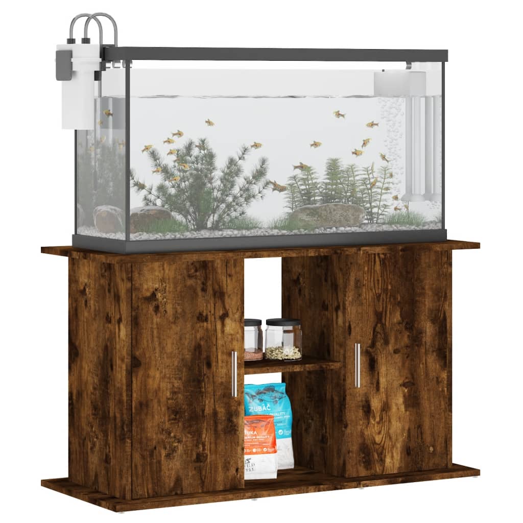 vidaXL Support pour aquarium chêne fumé 101x41x58 cm bois d'ingénierie