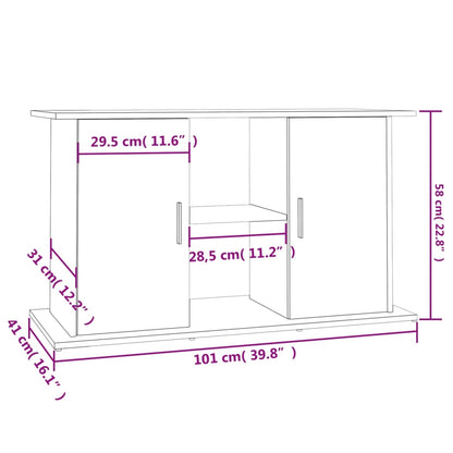 vidaXL Support pour aquarium chêne fumé 101x41x58 cm bois d'ingénierie