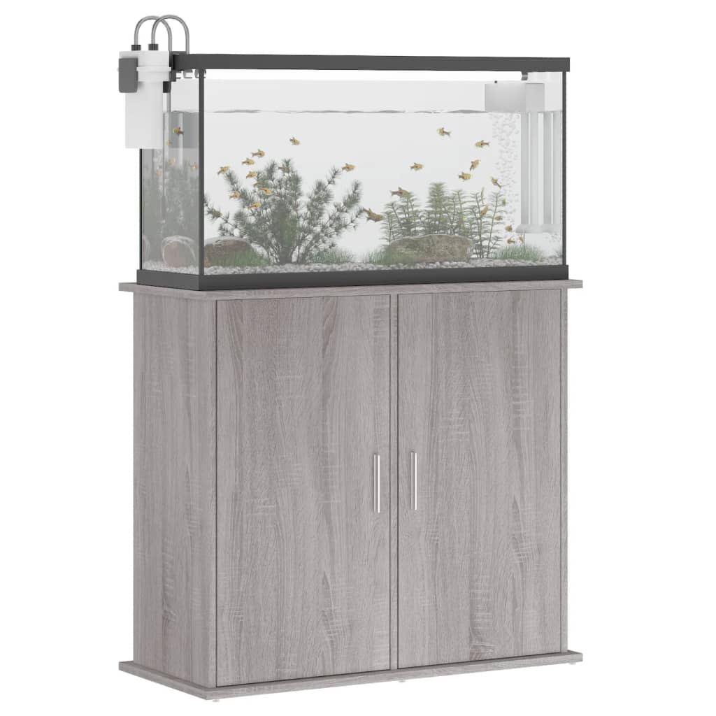 vidaXL Support pour aquarium sonoma gris 81x36x73 cm bois d'ingénierie