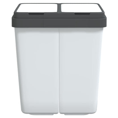 vidaXL Poubelle double blanc 2x25 L