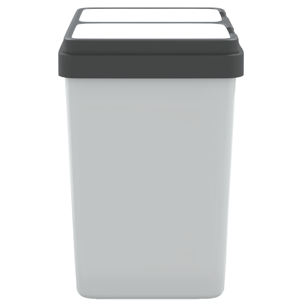 vidaXL Poubelle double blanc 2x25 L