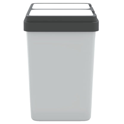 vidaXL Poubelle double blanc 2x25 L