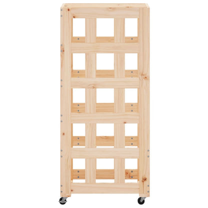 vidaXL Porte-bûches avec roulettes 40x49x110 cm bois massif de pin