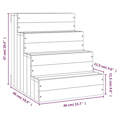 vidaXL Escalier pour animaux de compagnie Blanc 40x49x47cm Bois de pin