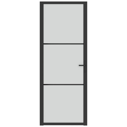vidaXL Porte intérieure 76x201,5 cm Noir Verre mat et aluminium