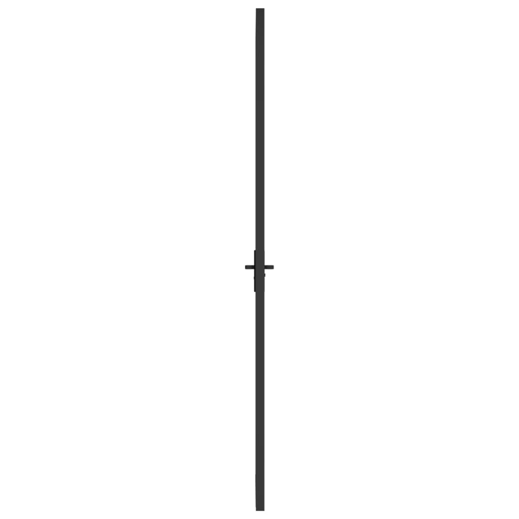 vidaXL Porte intérieure 76x201,5 cm Noir Verre mat et aluminium