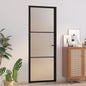 vidaXL Porte intérieure 76x201,5 cm Noir Verre mat et aluminium
