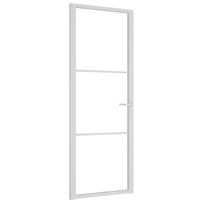 vidaXL Porte intérieure 76x201,5 cm Blanc Verre ESG et aluminium