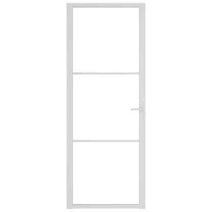 vidaXL Porte intérieure 76x201,5 cm Blanc Verre ESG et aluminium