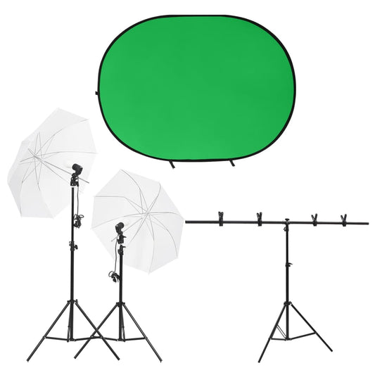 vidaXL Kit de studio photo avec éclairage et écran de fond